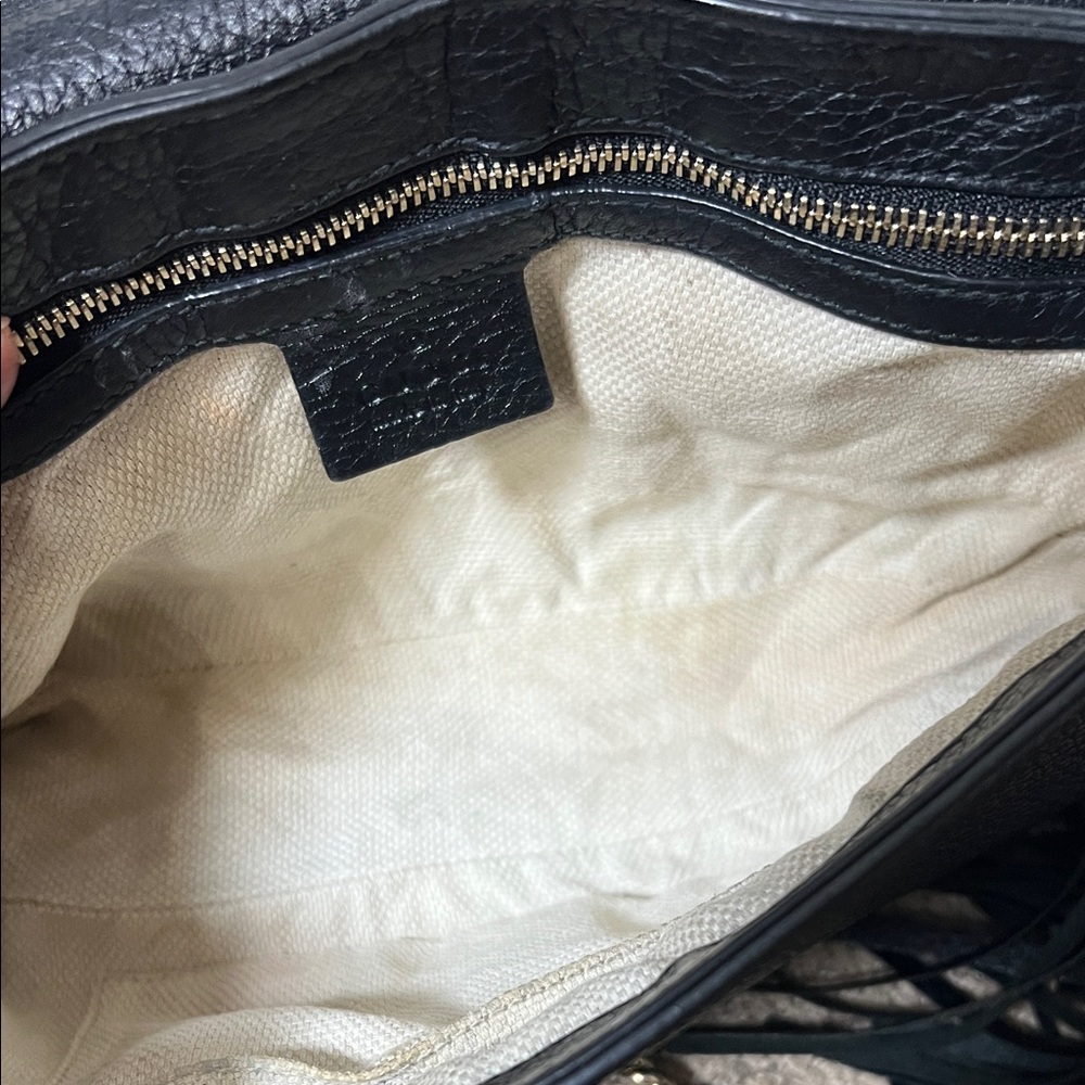 3447 Black Leather Crossbody Bag - Picture 7 of 11